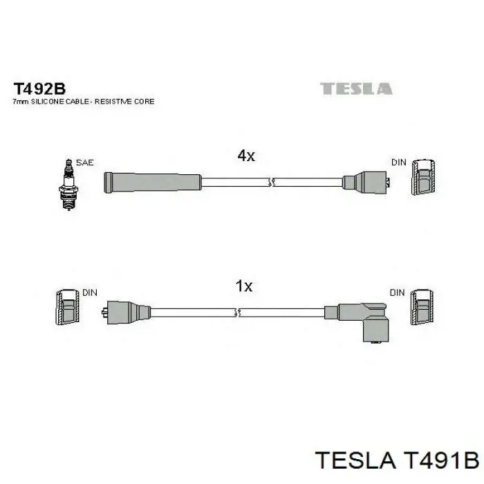 Дроти запалювання Tesla T491B ціна, від 17.79 USD