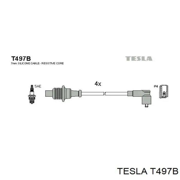 T497B Tesla Проводи високовольтні
