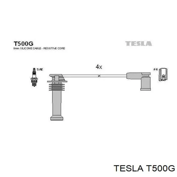 Дроти запалювання Tesla T500G ціна, від 25.24 USD