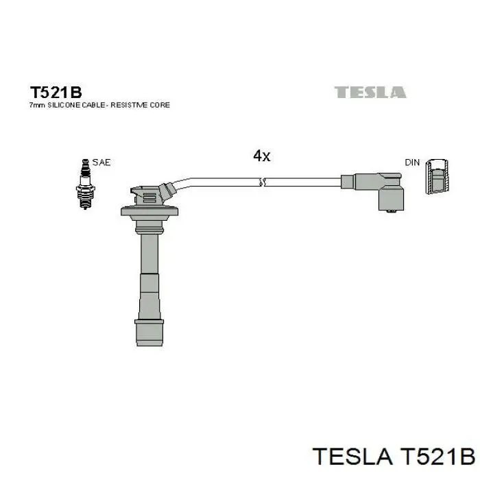 T521B Tesla Проводи високовольтні