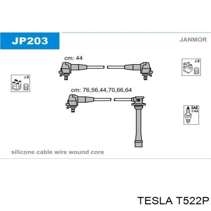 T522P Tesla дріт високовольтні, комплект