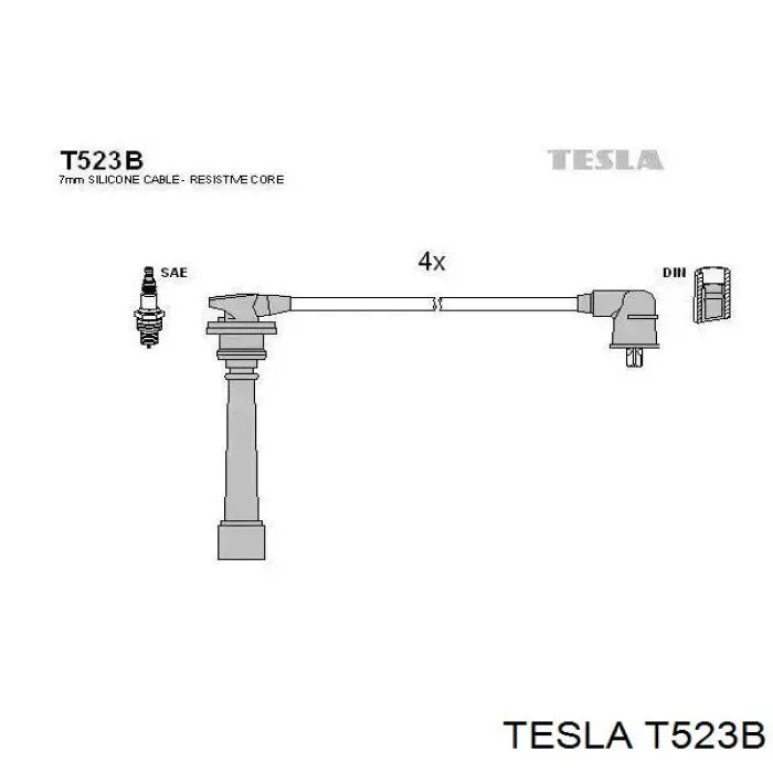 T523B Tesla дріт високовольтні, комплект