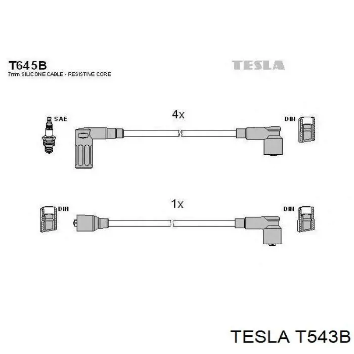 Дроти запалювання Tesla T543B ціна, від 24.27 USD