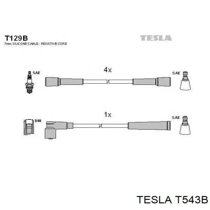 Купити T543B Tesla Провід високовольтні, комплект