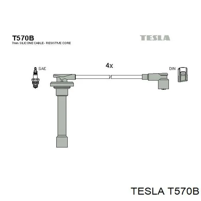 T570B Tesla Проводи високовольтні