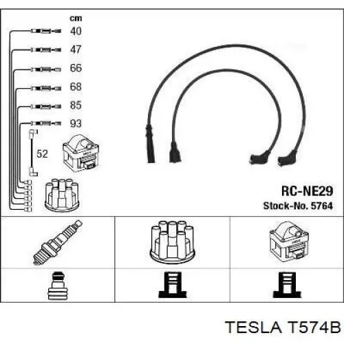 Дроти запалювання Tesla T574B ціна, від 32.92 USD