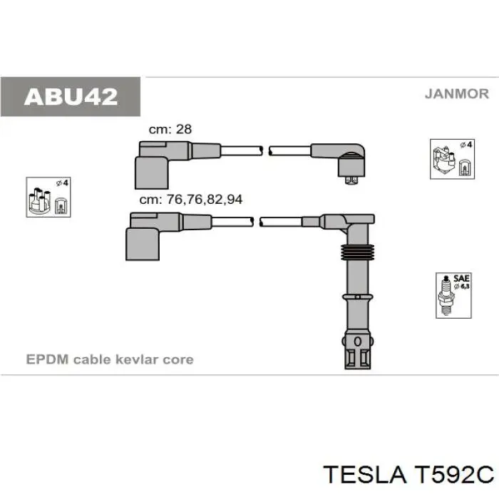 Дроти запалювання Tesla T592C ціна, від 27.02 USD