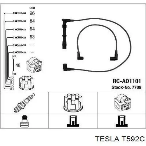 T592C Tesla дріт високовольтні, комплект