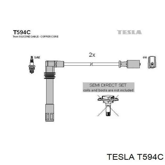 T594C Tesla Проводи високовольтні