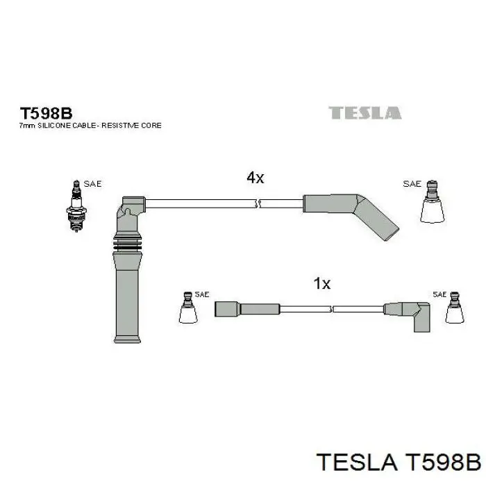 Дроти запалювання Tesla T598B ціна, від 26.58 USD