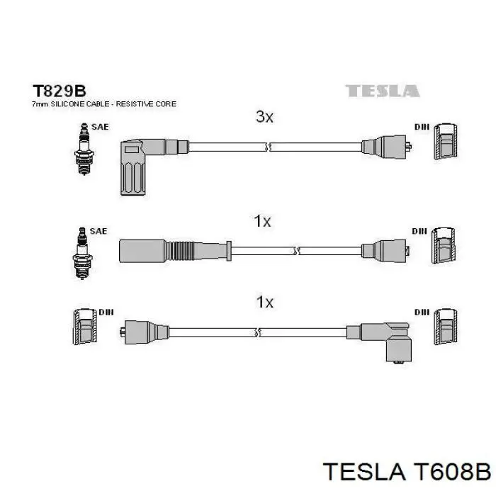 Дроти запалювання Tesla T608B ціна, від 24.68 USD