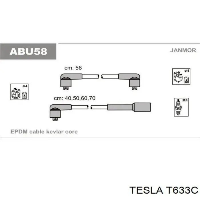 Високовольтні дроти T633C Tesla
