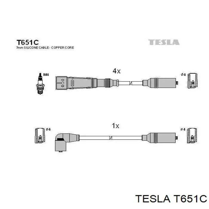 T651C Tesla Проводи високовольтні