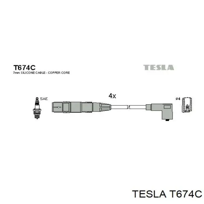 Дроти запалювання Tesla T674C ціна, від 31.86 USD