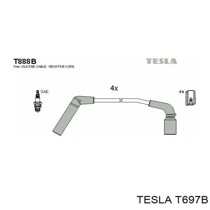 Високовольтні дроти T697B Tesla