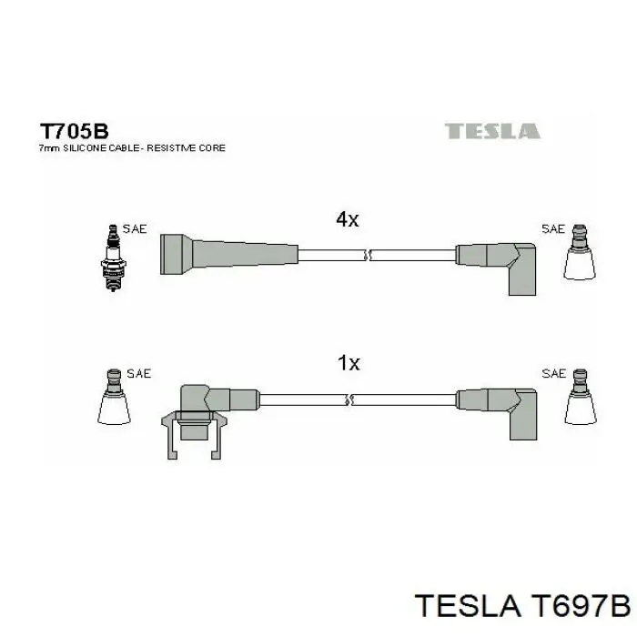 T697B Tesla Проводи високовольтні