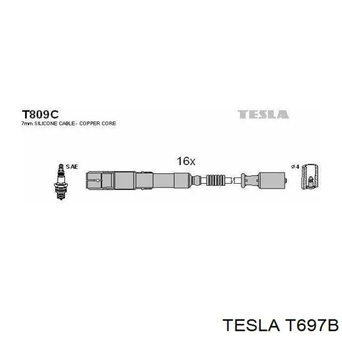 Дроти запалювання Tesla T697B ціна, від 27.53 USD