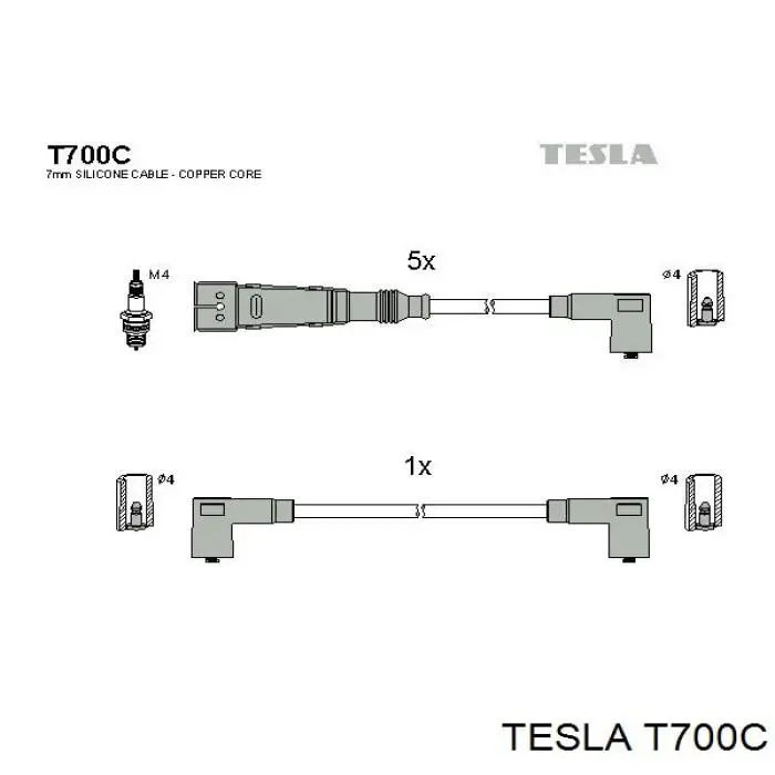 T700C Tesla Проводи високовольтні