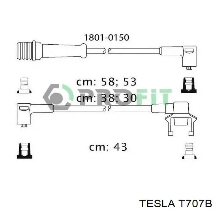 Купити T707B Tesla Провід високовольтні, комплект