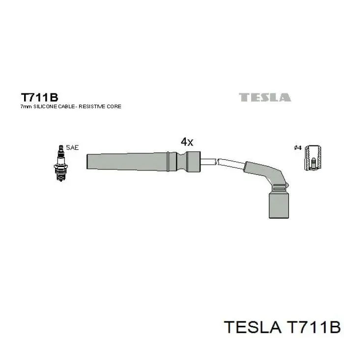Дроти запалювання Tesla T711B ціна, від 13.94 USD