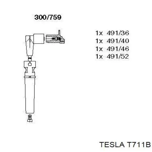 T711B Tesla дріт високовольтні, комплект