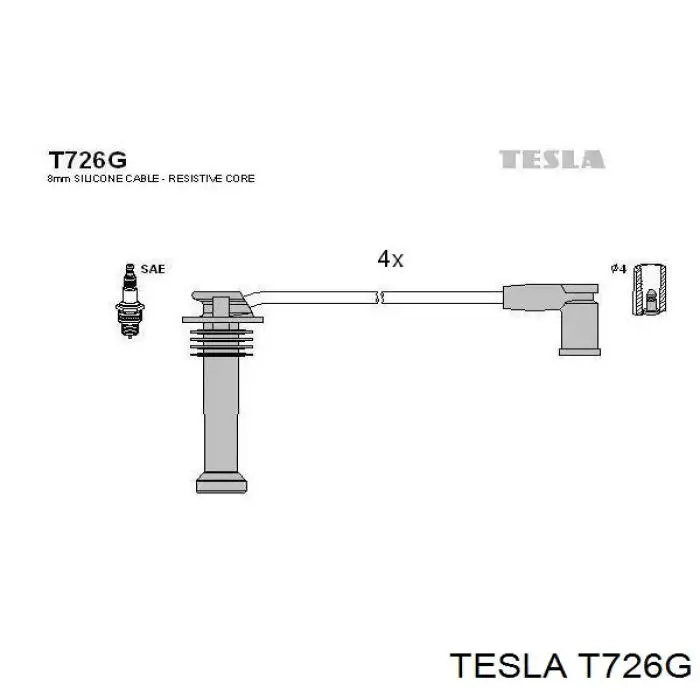 T726G Tesla Проводи високовольтні