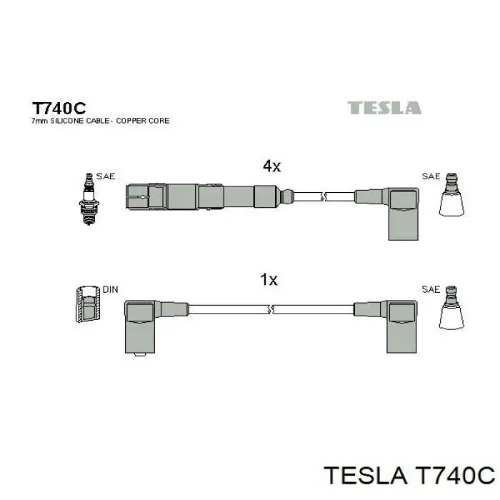 Дроти запалювання Tesla T740C ціна, від 55.09 USD