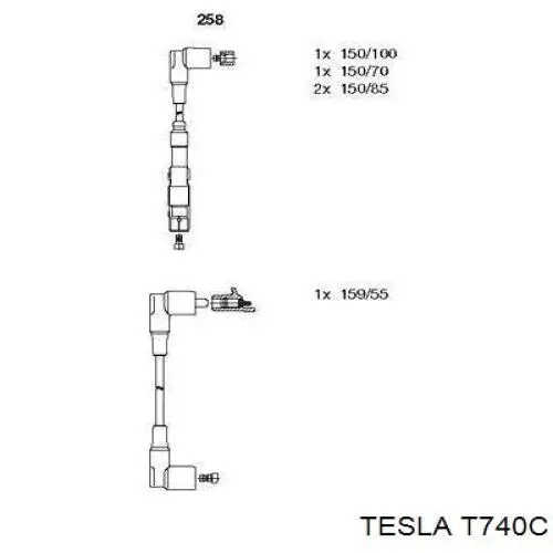 T740C Tesla дріт високовольтні, комплект