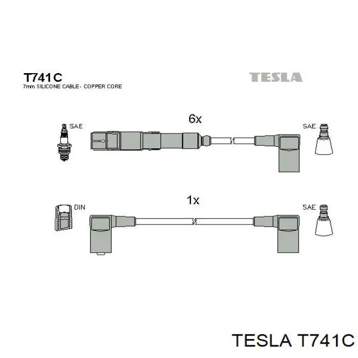 Дроти запалювання Tesla T741C ціна, від 79.37 USD