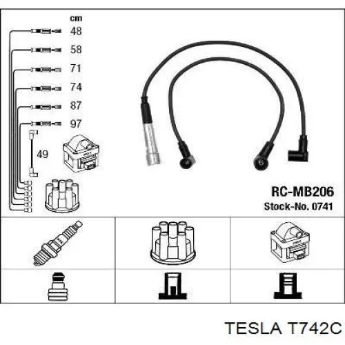 Високовольтні дроти T742C Tesla