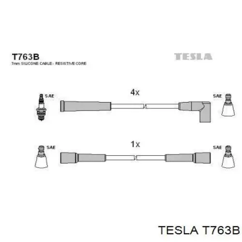 Купити T763B Tesla Провід високовольтні, комплект