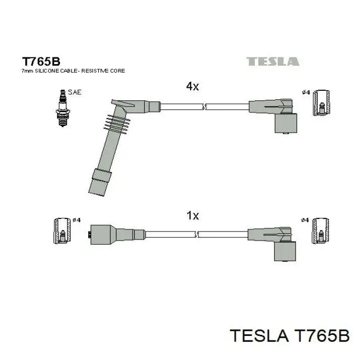 T765B Tesla Проводи високовольтні