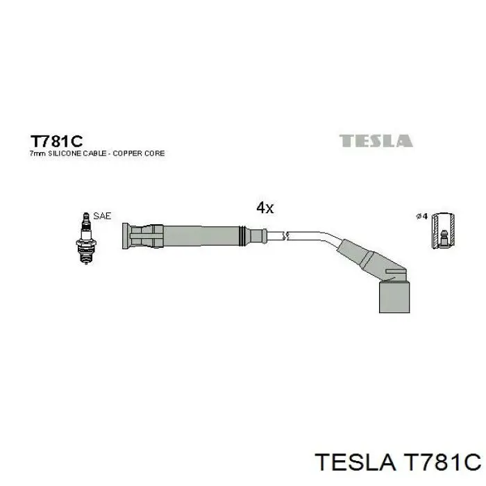 Дроти запалювання Tesla T781C ціна, від 34.13 USD