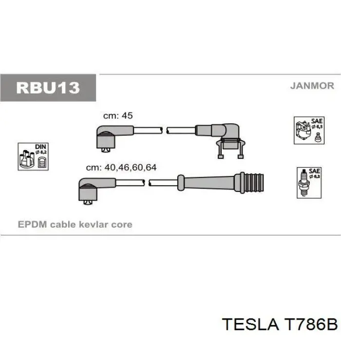 T786B Tesla Проводи високовольтні
