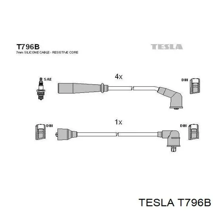 Дроти запалювання Tesla T796B ціна, від 11.84 USD