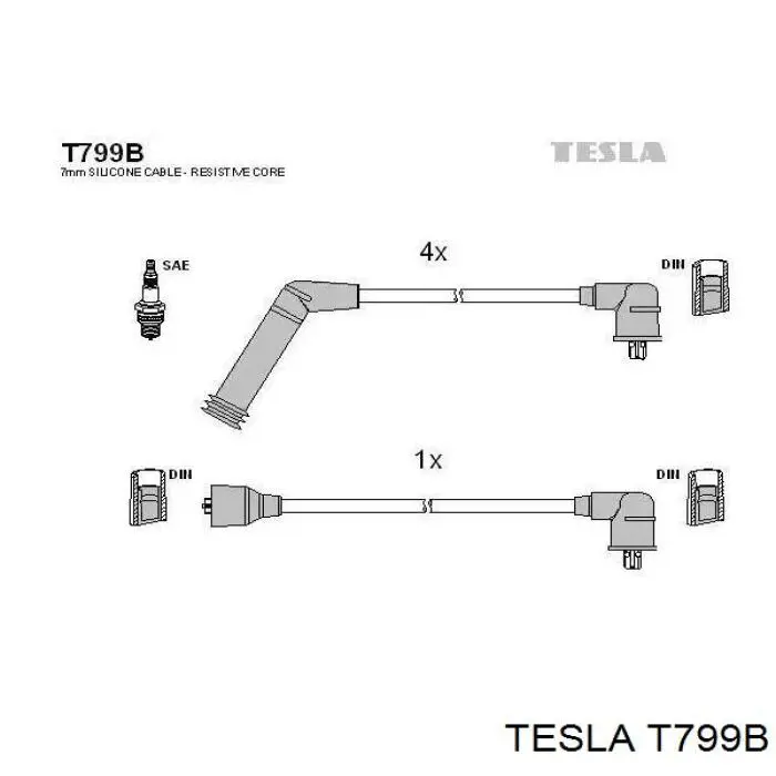 Дроти запалювання Tesla T799B ціна, від 10.96 USD