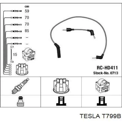 T799B Tesla дріт високовольтні, комплект
