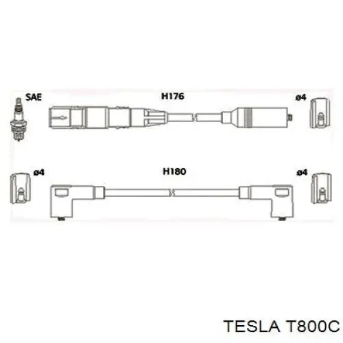 T800C Tesla Проводи високовольтні