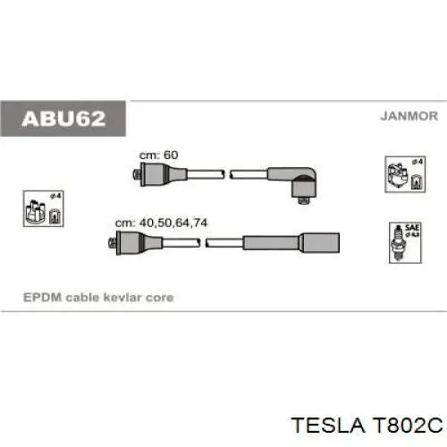 T802C Tesla дріт високовольтні, комплект