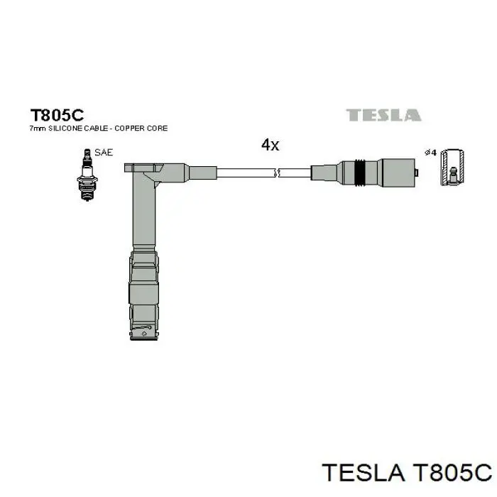 Дроти запалювання Tesla T805C ціна, від 55.51 USD
