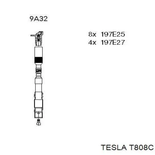 T808C Tesla дріт високовольтні, комплект