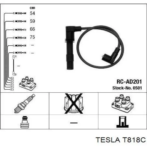 T818C Tesla дріт високовольтні, комплект
