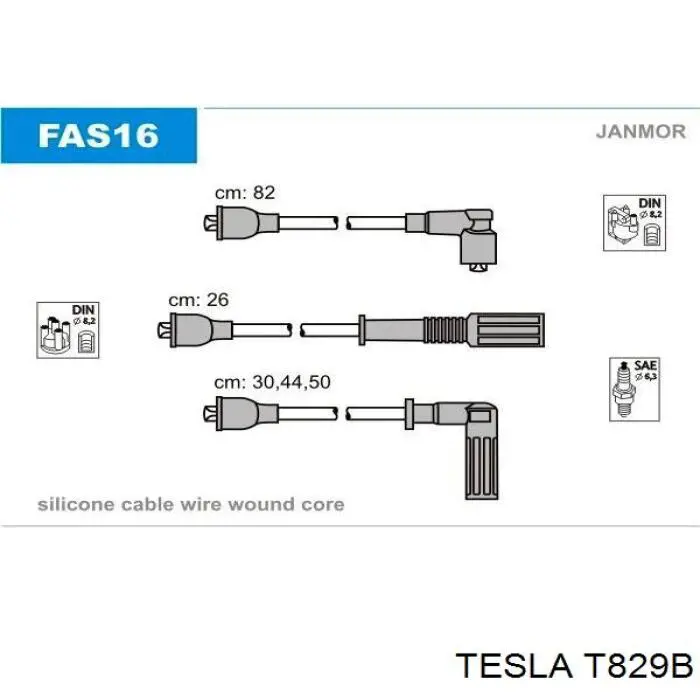 Дроти запалювання Tesla T829B ціна, від 14.70 USD