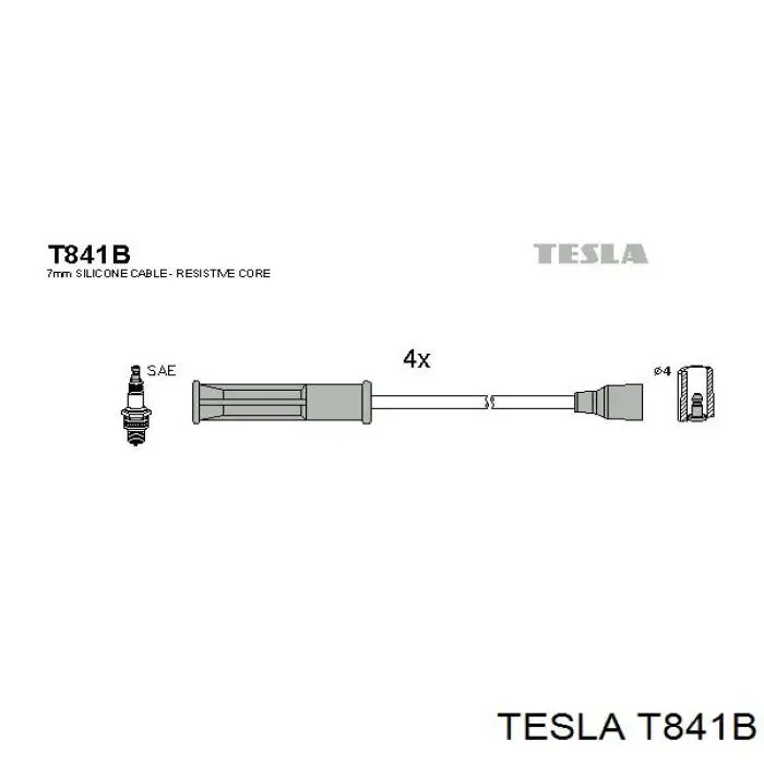 T841B Tesla Проводи високовольтні