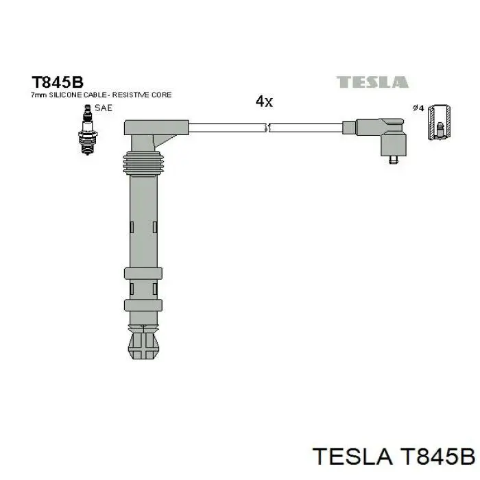T845B Tesla Проводи високовольтні