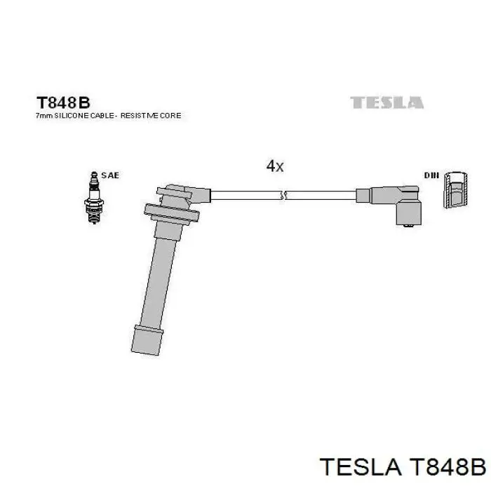 T848B Tesla Проводи високовольтні