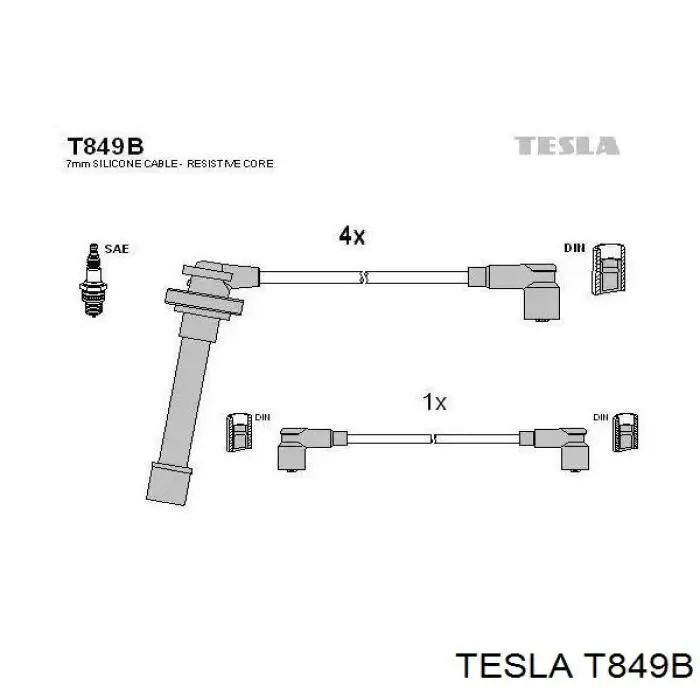 T849B Tesla Проводи високовольтні