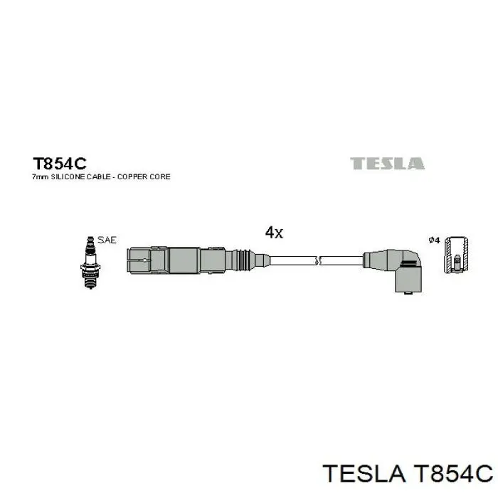 T854C Tesla Проводи високовольтні