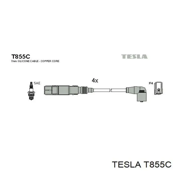 Купити T855C Tesla Провід високовольтні, комплект
