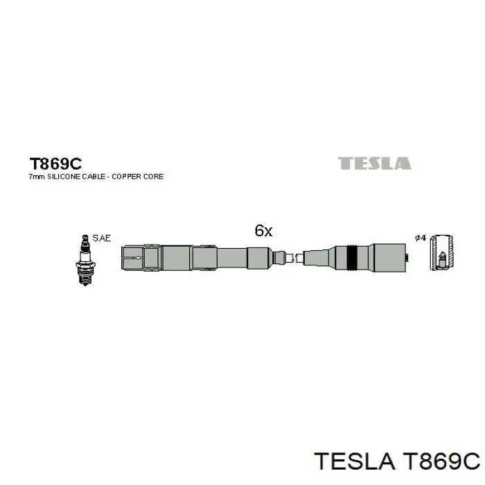 Купити T869C Tesla Провід високовольтні, комплект